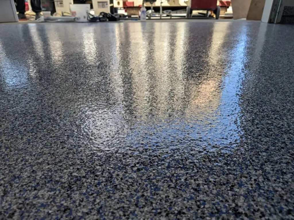 Coated floor close up